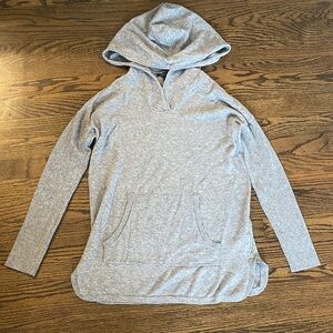 Cyrus Women’s Gray Soft Hoodie Ribbed Sleeves S